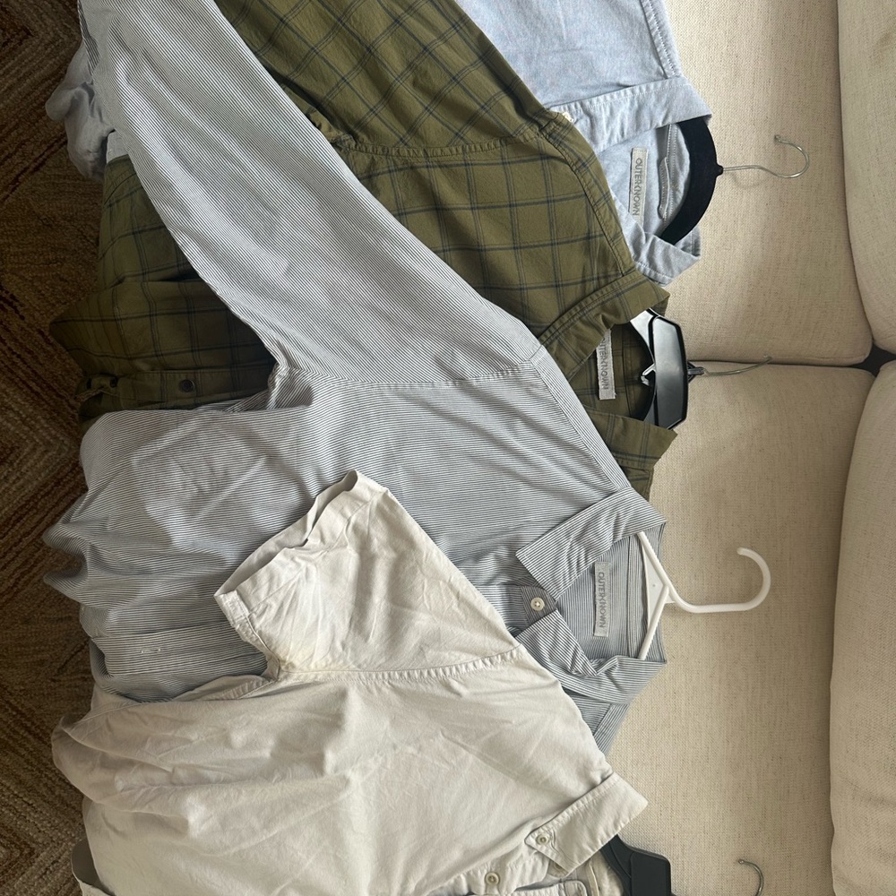 Four Outerknown Casual Button Down Shirts - Olive… - image 1